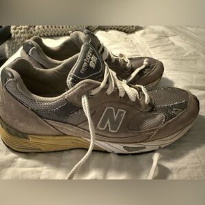 New Balance 991 Beige and Gray Sneakers
